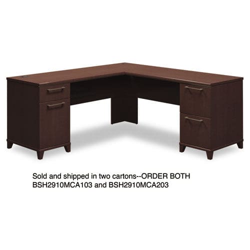 Bush Enterprise Collection L-desk Pedestal 70.13 X 70.13 X 29.75 Mocha Cherry (box 1 Of 2) - Furniture - Bush®