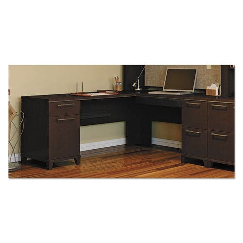 Bush Enterprise Collection L-desk Pedestal 70.13 X 70.13 X 29.75 Mocha Cherry (box 1 Of 2) - Furniture - Bush®