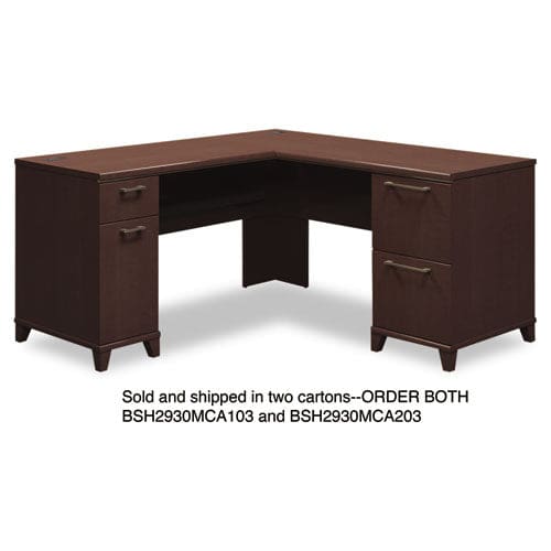 Bush Enterprise Collection L-desk Pedestal 70.13 X 70.13 X 29.75 Mocha Cherry (box 1 Of 2) - Furniture - Bush®