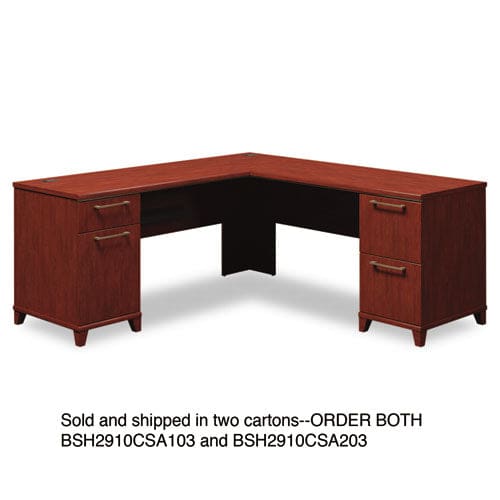 Bush Enterprise Collection L-desk Pedestal 70.13 X 70.13 X 29.75 Mocha Cherry (box 1 Of 2) - Furniture - Bush®