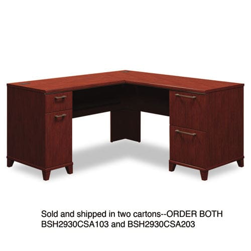 Bush Enterprise Collection L-desk Pedestal 70.13 X 70.13 X 29.75 Mocha Cherry (box 1 Of 2) - Furniture - Bush®