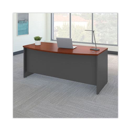 Bush Series C Collection Bow Front Desk 71.13 X 36.13 X 29.88 Hansen Cherry/graphite Gray - Furniture - Bush®