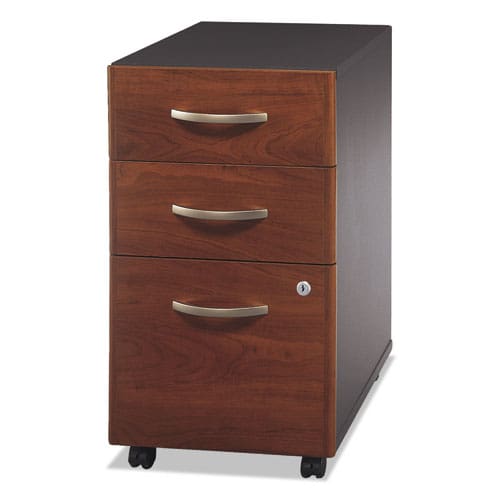 Bush Series C Mobile Pedestal File Left/right 3-drawers: Box/box/file Legal/letter/a4/a5 Cherry/gray 15.75 X 20.25 X 27.88 - Furniture -