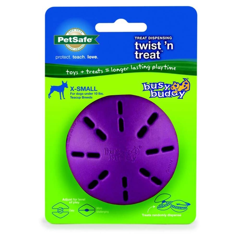 Busy Buddy Twist n Treat Toy Purple Extra-Small - Pet Supplies - Busy Buddy