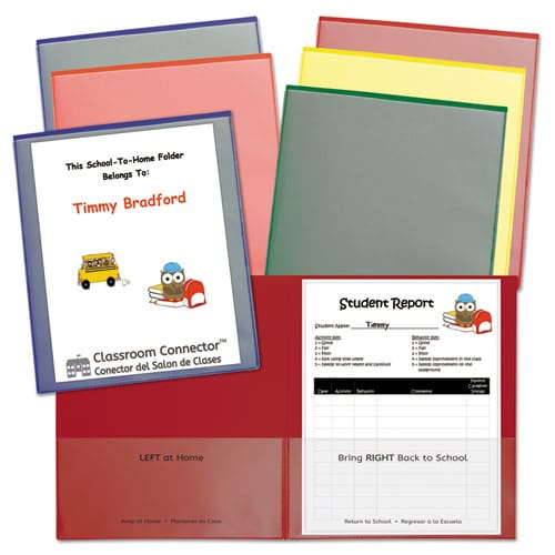 C-Line Classroom Connector Folders 11 X 8.5 Clear/assorted 6/pack - School Supplies - C-Line®