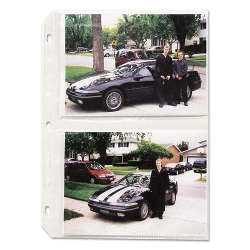 C-Line Clear Photo Pages For Four 5 X 7 Photos 3-hole Punched 11.25 X 8.13 50/box - Office - C-Line®