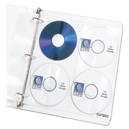 C-Line Deluxe Cd Ring Binder Storage Pages Standard 8 Disc Capacity Clear/white 5/pack - Technology - C-Line®