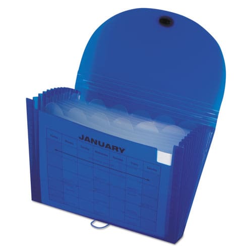 C-Line Expanding Files 1.63 Expansion 13 Sections Cord/hook Closure 1/6-cut Tabs Letter Size Blue - School Supplies - C-Line®