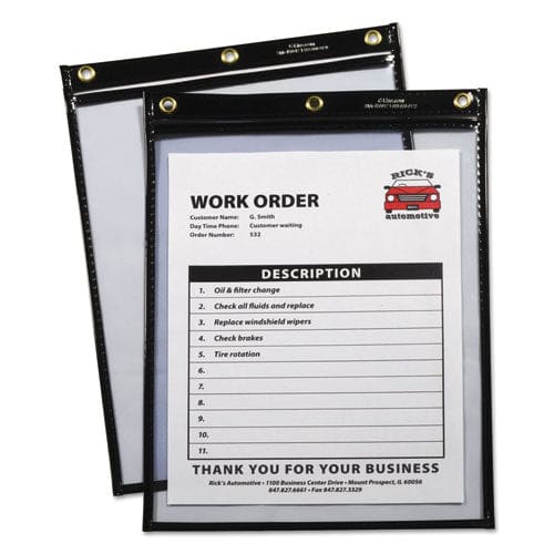 C-Line Heavy-duty Super Heavyweight Plus Stitched Shop Ticket Holders Clear/black 9 X 12 15/box - School Supplies - C-Line®