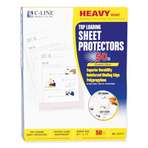 C-Line Heavyweight Polypropylene Sheet Protectors Clear 2 11 X 8.5 50/box - School Supplies - C-Line®