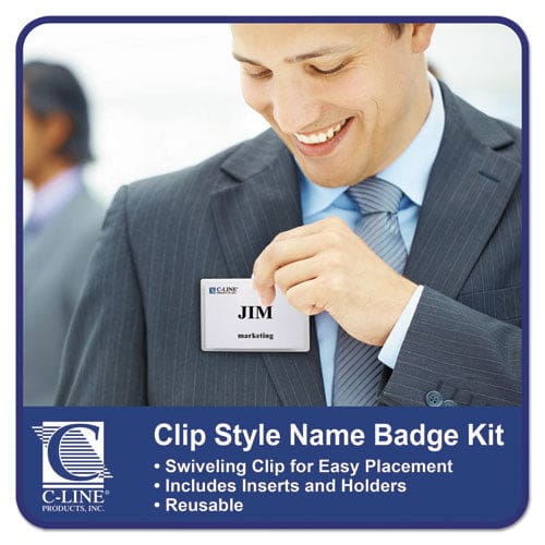 C-Line Name Badge Kits Top Load 4 X 3 Clear 50/box - Office - C-Line®