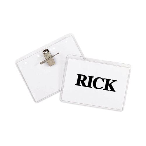 C-Line Name Badge Kits Top Load 4 X 3 Clear Combo Clip/pin 50/box - Office - C-Line®