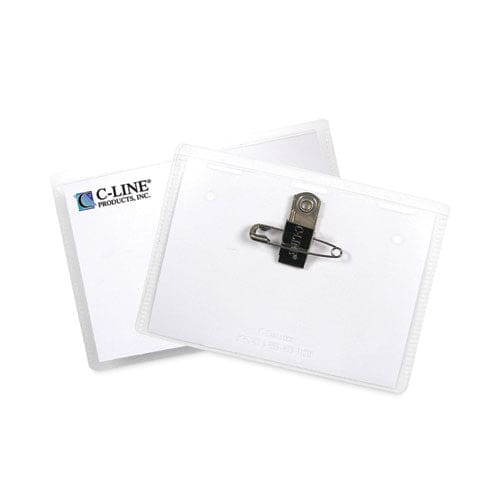 C-Line Name Badge Kits Top Load 4 X 3 Clear Combo Clip/pin 50/box - Office - C-Line®