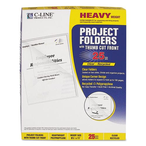 C-Line Poly Project Folders Letter Size Clear 25/box - School Supplies - C-Line®