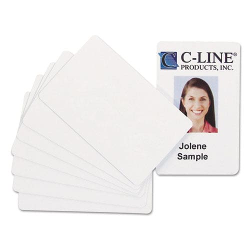 C-Line Pvc Id Badge Card 3.38 X 2.13 White 100/pack - Office - C-Line®