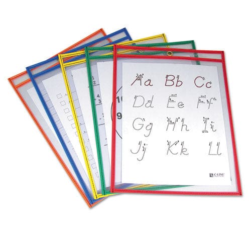C-Line Reusable Dry Erase Pockets 9 X 12 Assorted Neon Colors 10/pack - School Supplies - C-Line®