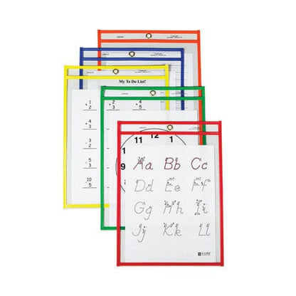 C-Line Reusable Dry Erase Pockets 9 X 12 Assorted Primary Colors 25/box - School Supplies - C-Line®