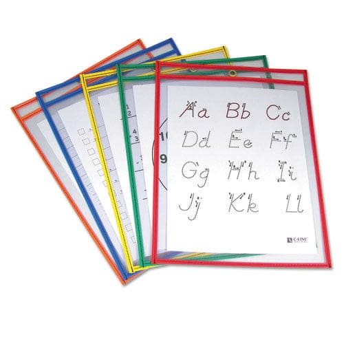 C-Line Reusable Dry Erase Pockets 9 X 12 Assorted Primary Colors 25/box - School Supplies - C-Line®