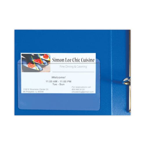 C-Line Self-adhesive Business Card Holders Top Load 2 X 3.5 Clear 10/pack - Office - C-Line®