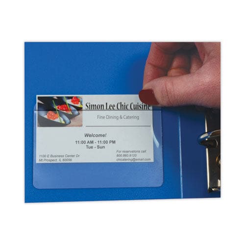 C-Line Self-adhesive Business Card Holders Top Load 2 X 3.5 Clear 10/pack - Office - C-Line®