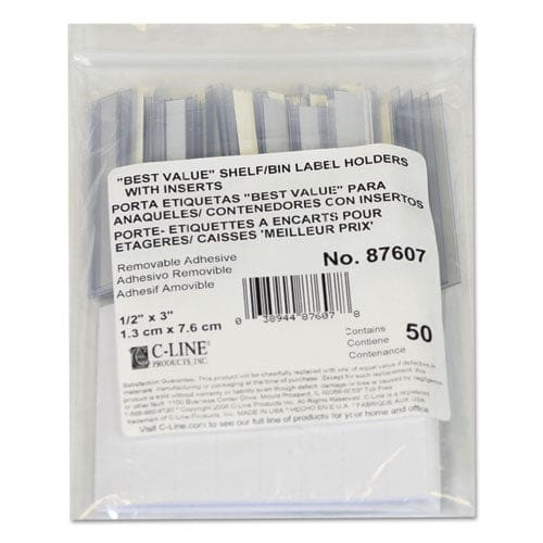 C-Line Self-adhesive Label Holders Top Load 0.5 X 3 Clear 50/pack - Office - C-Line®