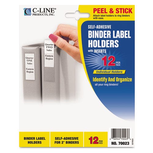 C-Line Self-adhesive Ring Binder Label Holders Top Load 2.25 X 3.06 Clear 12/pack - Office - C-Line®