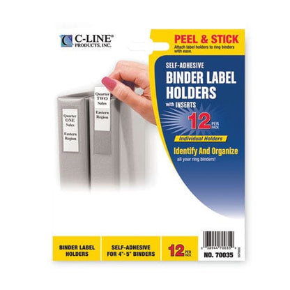 C-Line Self-adhesive Ring Binder Label Holders Top Load 2.75 X 3.63 Clear 12/pack - Office - C-Line®