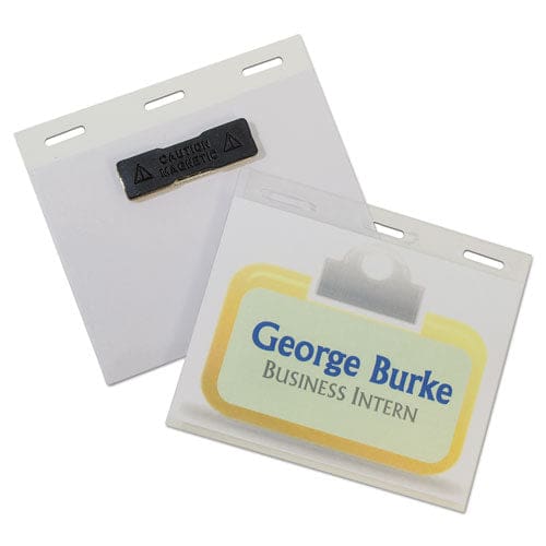 C-Line Self-laminating Magnetic Style Name Badge Holder Kit 3 X 4 Clear 20/box - Office - C-Line®