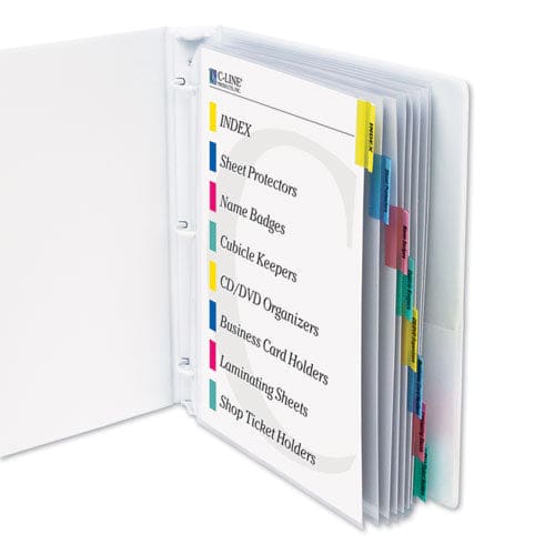 C-Line Sheet Protectors With Index Tabs Assorted Color Tabs 2 11 X 8.5 8/set - School Supplies - C-Line®