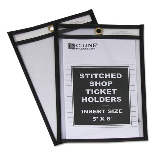 C-Line Shop Ticket Holders Stitched Both Sides Clear 25 Sheets 5 X 8 25/box - School Supplies - C-Line®