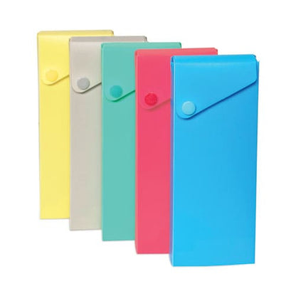 C-Line Slider Pencil Case 11.43 X 9.5 X 0.6 Sandy Gray Seafoam Green Seaside Blue Sunset Red Sunny Yellow 24/carton - School Supplies -