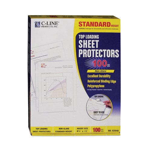 C-Line Standard Weight Polypropylene Sheet Protectors Non-glare 2 11 X 8.5 100/box - School Supplies - C-Line®