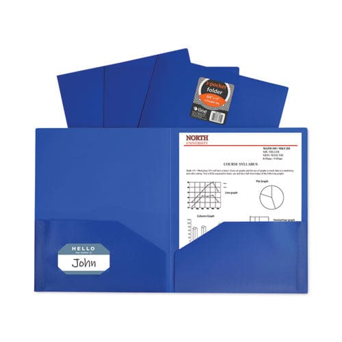 C-Line Two-pocket Heavyweight Poly Portfolio Folder 11 X 8.5 Blue 25/box - School Supplies - C-Line®