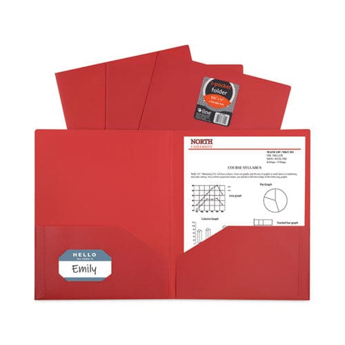 C-Line Two-pocket Heavyweight Poly Portfolio Folder 11 X 8.5 Red 25/box - School Supplies - C-Line®