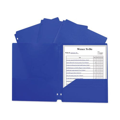 C-Line Two-pocket Heavyweight Poly Portfolio Folder 3-hole Punch 11 X 8.5 Blue 25/box - School Supplies - C-Line®