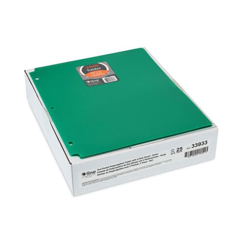 C-Line Two-pocket Heavyweight Poly Portfolio Folder 3-hole Punch 11 X 8.5 Green 25/box - School Supplies - C-Line®