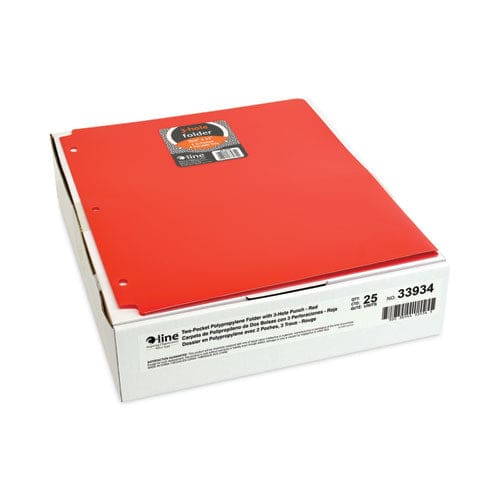 C-Line Two-pocket Heavyweight Poly Portfolio Folder 3-hole Punch 11 X 8.5 Red 25/box - School Supplies - C-Line®