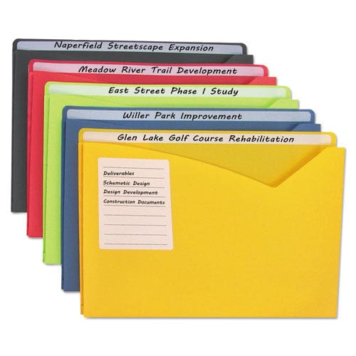 C-Line Write-on Poly File Jackets Straight Tab Letter Size Assorted Colors 10/pack - School Supplies - C-Line®