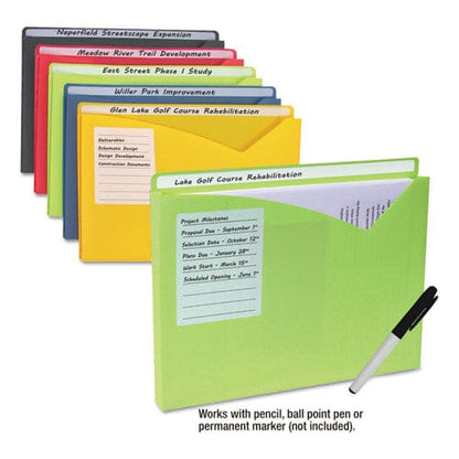 C-Line Write-on Poly File Jackets Straight Tab Letter Size Assorted Colors 10/pack - School Supplies - C-Line®