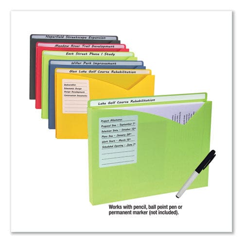 C-Line Write-on Poly File Jackets Straight Tab Letter Size Assorted Colors 25/box - School Supplies - C-Line®