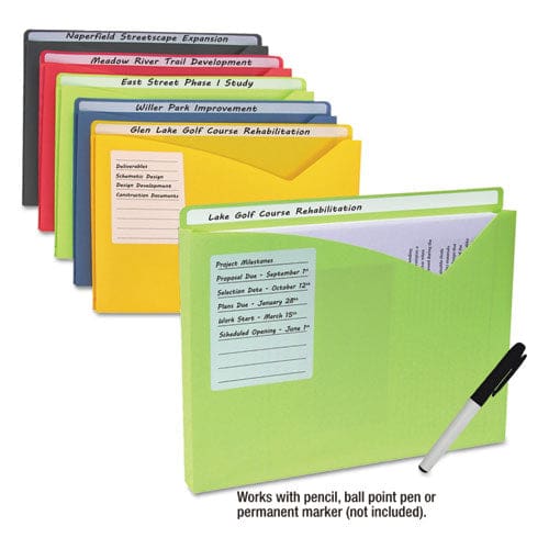 C-Line Write-on Poly File Jackets Straight Tab Letter Size Assorted Colors 25/box - School Supplies - C-Line®