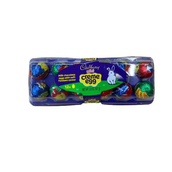 CADBURY CADBURY CREME EGG Milk Chocolate with a Soft Fondant Center Mini Eggs Candy, Easter, 3.8 oz, Carton (12 Pieces)