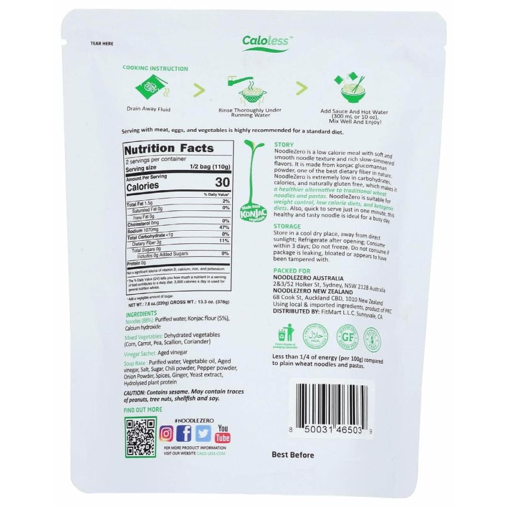 CALOLESS Grocery > Pantry > Food CALOLESS: Beef Konjac Noodle Zero, 13.6 oz