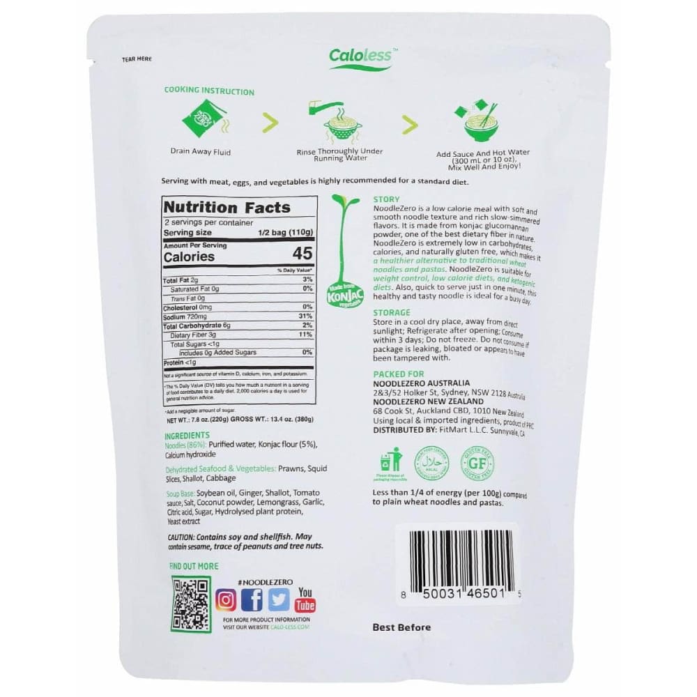 CALOLESS Grocery > Pantry > Food CALOLESS: Tom Yum Konjac Noodle Zero, 13.4 oz