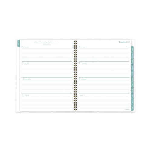 Cambridge Bali Weekly/monthly Planner Bali Leaf Artwork 11 X 8.5 Green/white Cover 12-month (jan To Dec): 2023 - School Supplies -