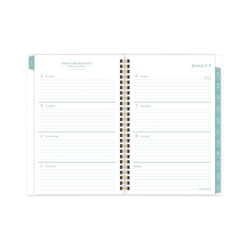 Cambridge Bali Weekly/monthly Planner Bali Leaf Artwork 8.5 X 5.5 Green/white Cover 12-month (jan To Dec): 2023 - School Supplies -