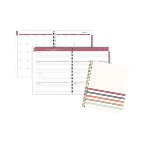 Cambridge Blake Weekly/monthly Planner Blake Bold Stripe Artwork 11 X 8.5 Cream/blue/brown Cover 12-month (jan To Dec): 2023 - School