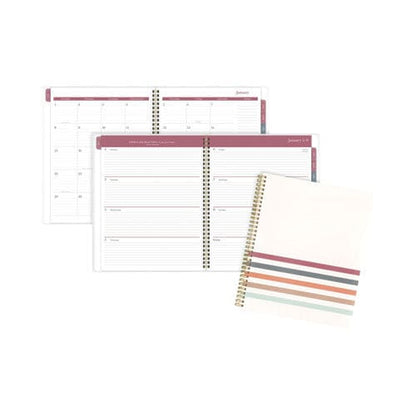 Cambridge Blake Weekly/monthly Planner Blake Bold Stripe Artwork 11 X 8.5 Cream/blue/brown Cover 12-month (jan To Dec): 2023 - School