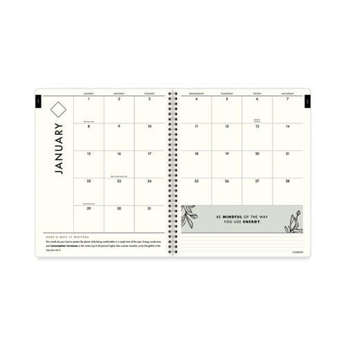 Cambridge Greenpath Weekly/monthly Planner Greenpath Artwork 11 X 8.5 White/green Cover,12 Month (jan To Jan): 2023 - School Supplies -