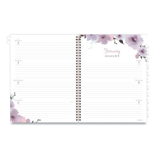 Cambridge Mina Weekly/monthly Planner Main Floral Artwork 11 X 8.5 White/violet/peach Cover 12-month (jan To Dec): 2023 - School Supplies -